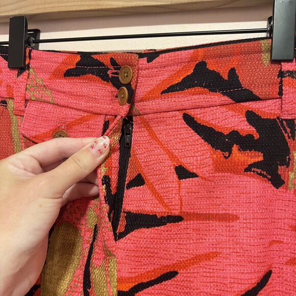 J. Crew High-Waisted Kickout Crop Pant Trousers in Palm-Print Grasscloth 00 - Picture 7 of 10